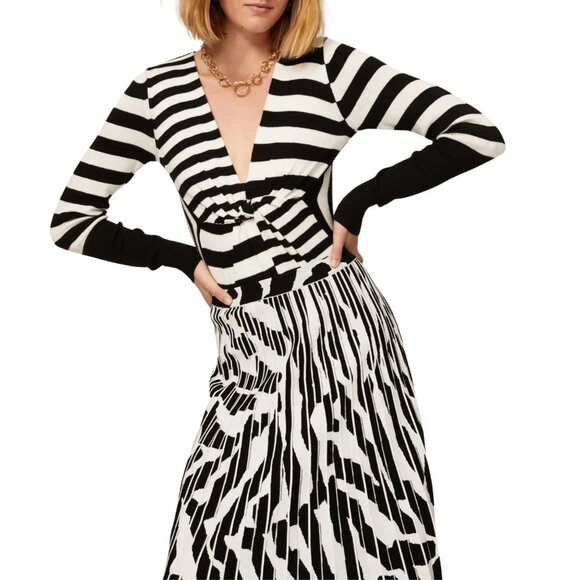 TOME Stripe Twist Front Sweater, Size Small - Picture 4 of 7